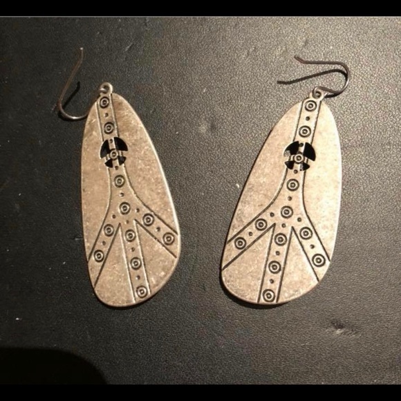 Pewter and stone earrings - Picture 2 of 2